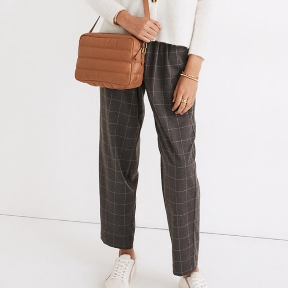 Madewell Plaid Flannel Track Trousers Large L